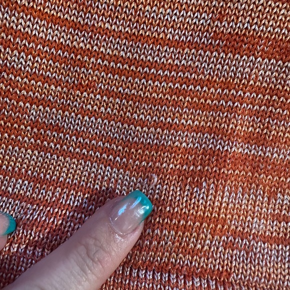 Dana Buchman Orange Cream Striped Knitted Cardigan, Size M - Picture 8 of 8